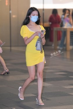 黄色包臀裙 21-08-07-113P